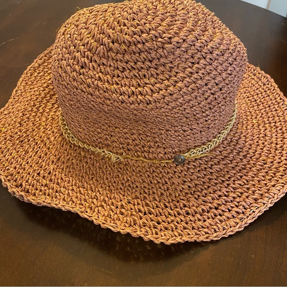 Aerie nwt unmet bohemian Brown Woven Hat one size - Picture 5 of 7